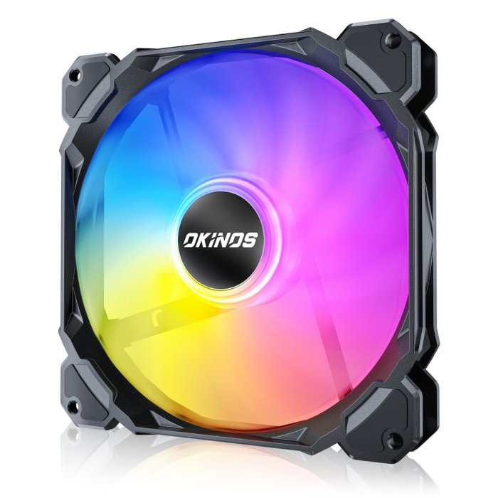 Okinos 140mm RGB PC Fans (4-Pin PWM, 5V Addressable)