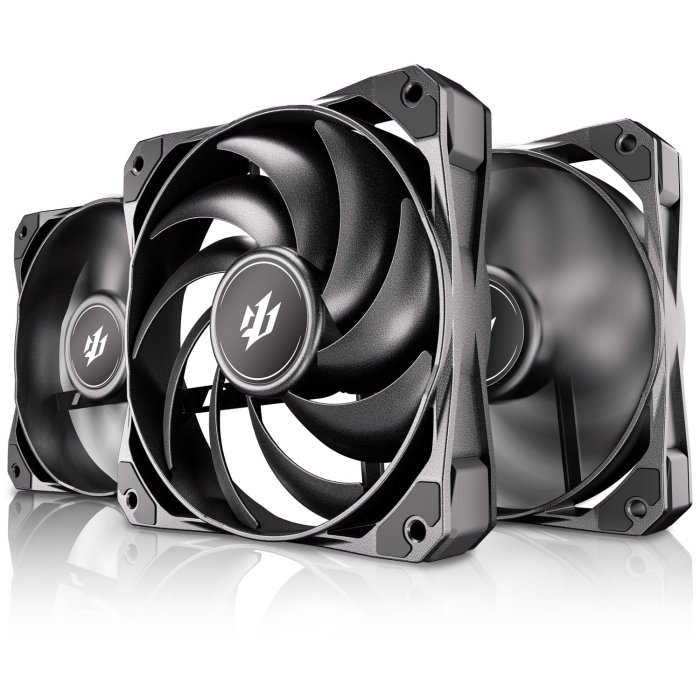 Okinos 3 Pack 120mm PWM PC Case Fan, 2000 RPM, 75.27 CFM, FDB-Bearing, Cyclone Series