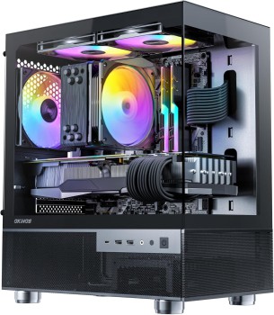 Okinos Aqua 3 MATX PC Case with ARGB Fans & Tempered Glass