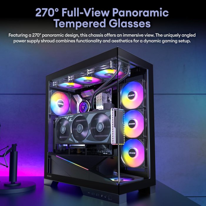 Okinos Aqua 9 ARGB ATX Mid Tower PC Case (image 2)