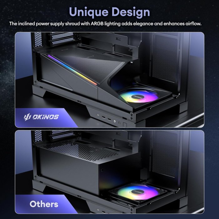 Okinos Aqua 9 ARGB ATX Mid Tower PC Case (image 3)