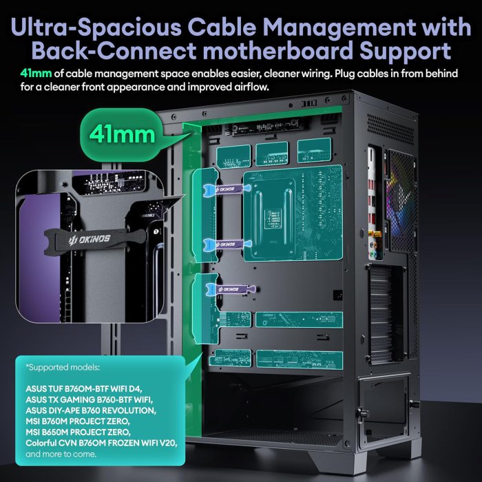 Okinos Aqua 9 ARGB ATX Mid Tower PC Case (image 5)