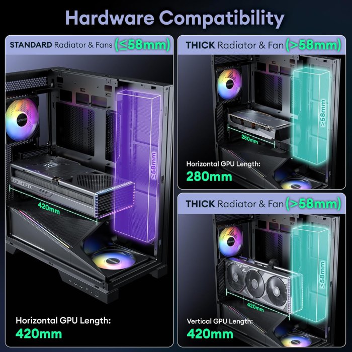 Okinos Aqua 93 ARGB ATX Mid Tower PC Case (image 5)