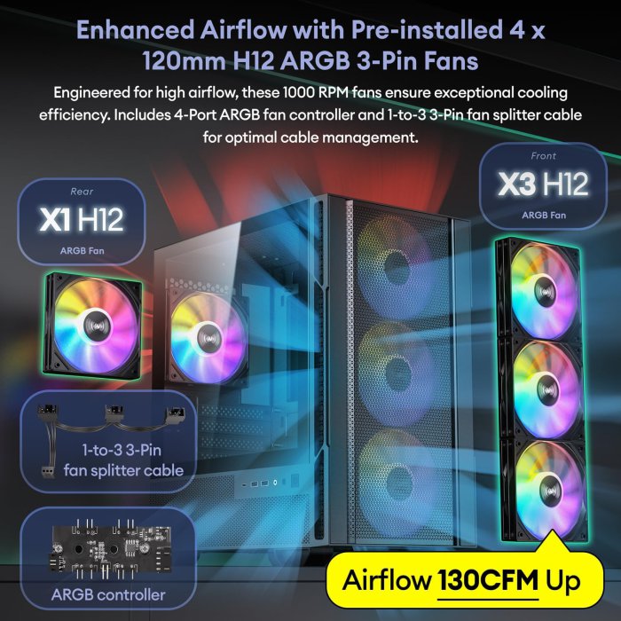 Okinos Cypress 3 ARGB Micro ATX Case (image 3)