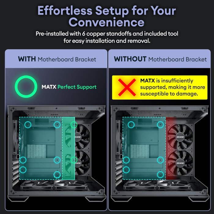 Okinos Mirage MATX Mini-Tower Case, 5 x 120mm Fans, Type-C Port, Tempered Glass Panel (Black) (image 5)