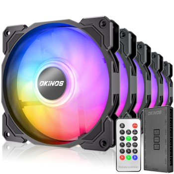 Okinos RGB Fans 5-Pack, 120mm, ARGB Controller & Remote