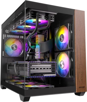 Okinos Walnut PC Case with ARGB Fans & Type-C Port